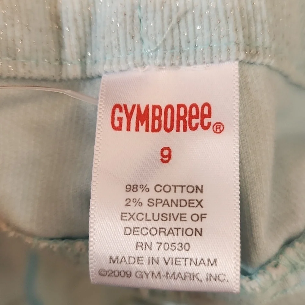 Gymboree Light Blue Sparkle Corduroy Pants Size 9 NWOT